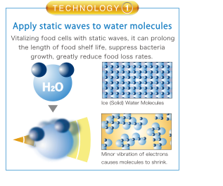 onde statiche applicate alle molecole d'acqua